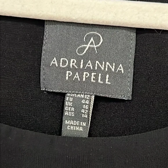 Adrianna Papell Black Tiered Bolero Dress Size 12 - Picture 3 of 11